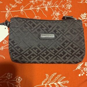 Tommy Hilfiger Black Jacquard Logo Wristlet